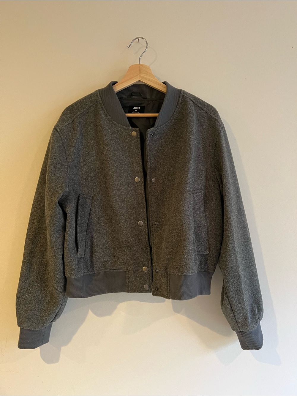 Ardene Grey Wool Bomber Jacket